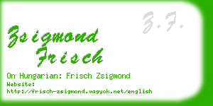 zsigmond frisch business card